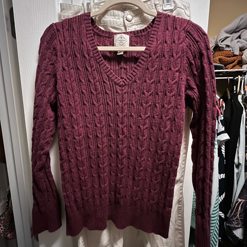 St. John's Bay V-Neck Sweater - Plum